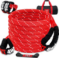 TYT Kinetic Recovery Rope,(1.26 in x 30ft Red) 56,000lbs Snatch Strap, Heavy Duty Stretch Nylon Towing Ropes with 2pcs Soft Shackles for Offroad Vehicle, Jeep, SUV, ATV, UTV, Tractor Elastic Ropes Kit