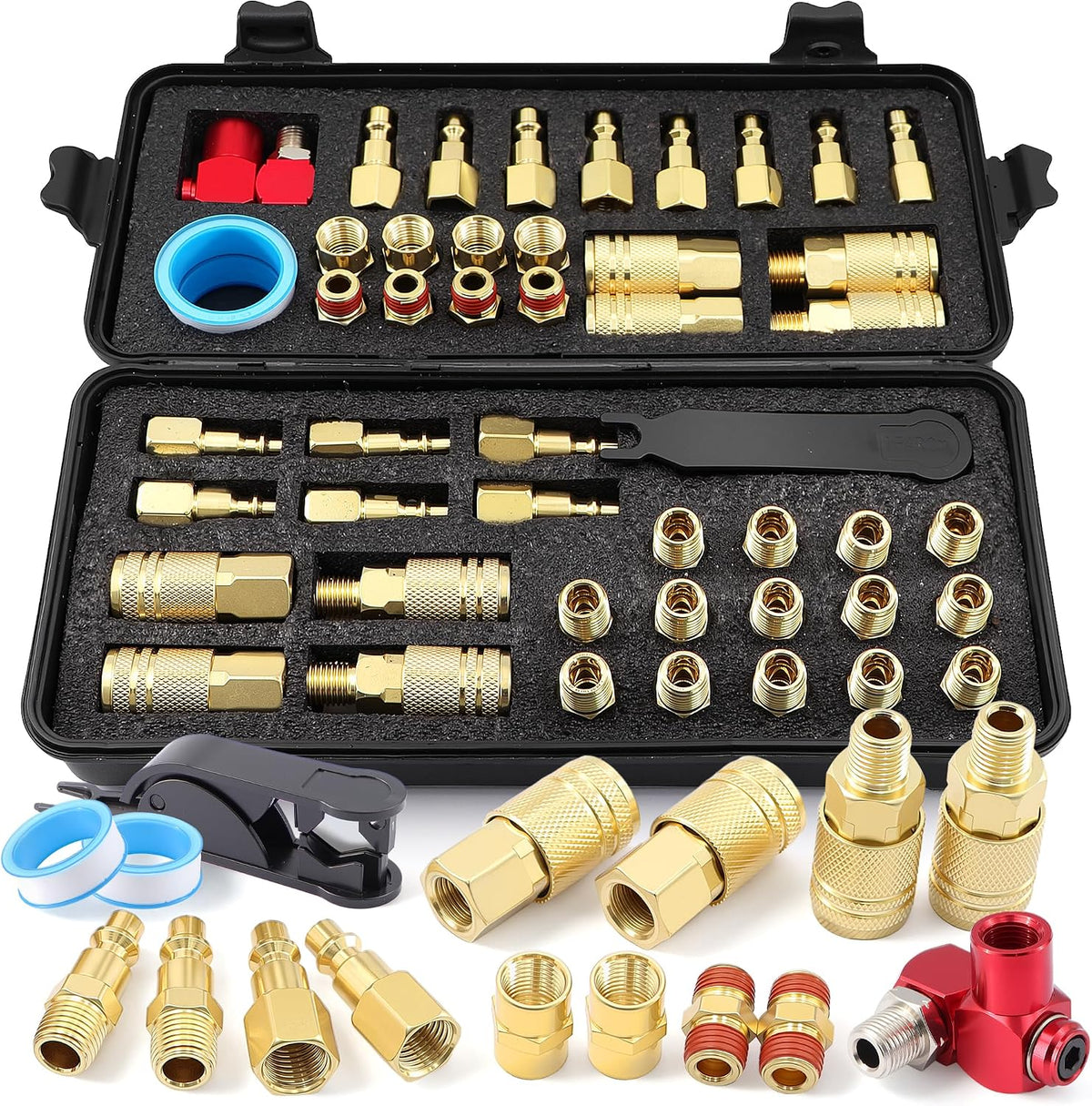 1/4"npt air coupler & plug kit,male female quick, main product view