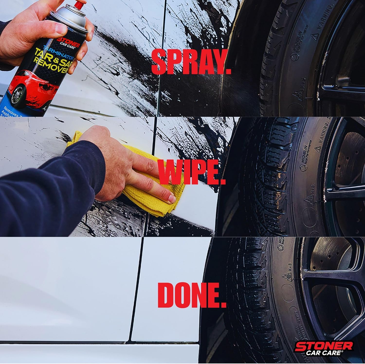 Stoner Car Care 91154 Tarminator Tar, Sap, and Asphalt Remover – Fast Acting Tar and Sap Remover for Cars – Clear Coat Safe Auto Cleaner for Paint, Chrome and Wheels – 10 oz