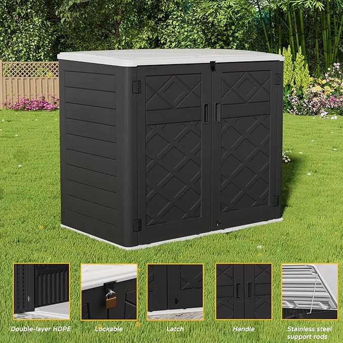 Resin Outdoor Storage Shed, 38 cu.ft Outdoor Storage Box Waterproof - Image 5