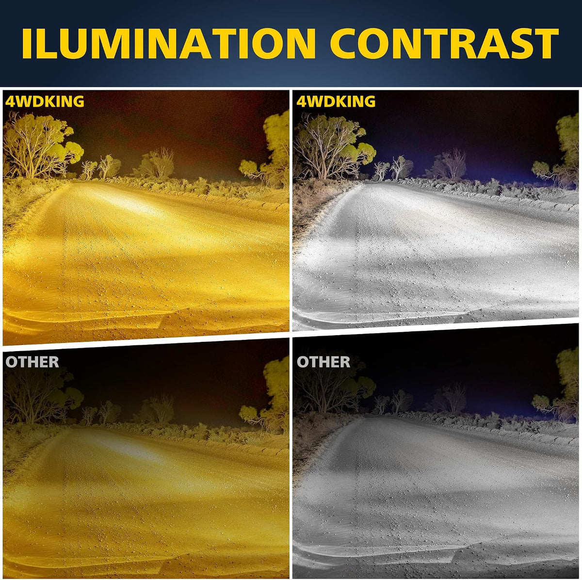4wdking dual color slim led light bar 22, side view