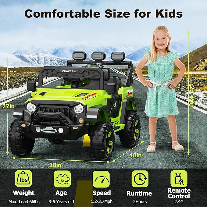 Kids Electric Vehicle, 12V Battery Powered Ride On Car - Image 2