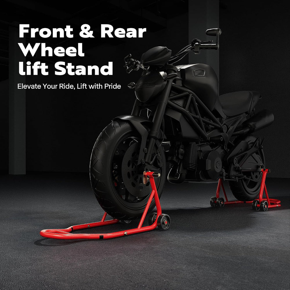 SPECSTAR Motorcycle Stands 882 Lbs Capacity, Red