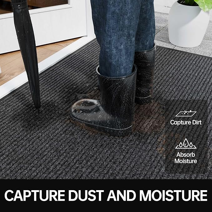 Front Door Mat, Commercial Floor Entrance, Low Profile, Durable Rubber Backing - Image 2