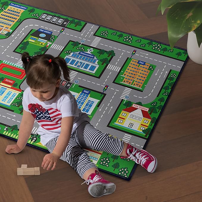 Fun Car Play Area Carpet Car Mat 3x4 Play Rug - Image 2