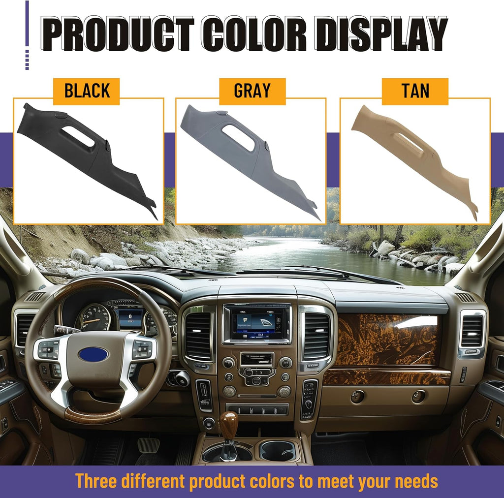 HECASA A Pillar Grab Handle Interior Trim Left Driver Side Compatible with 2011-2016 Ford F-250 F-350 F-450 F-550 Super Duty Replacement for BC3Z-2503599-AC - Gray