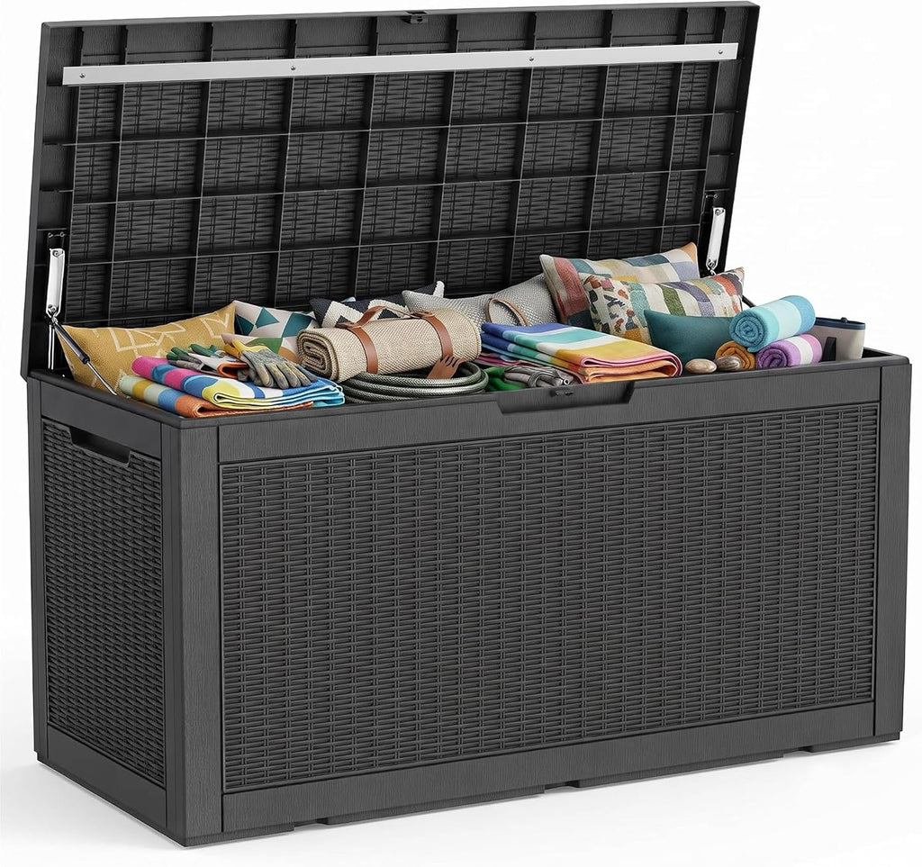 patiozen 150 gallon resin deck box, lockable patio, main product view