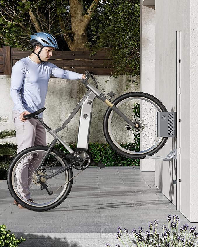monTEK Automatic Lift EBike Rack – Fits 24-29" Tires, Heavy-Duty Vertical Wall - Image 9