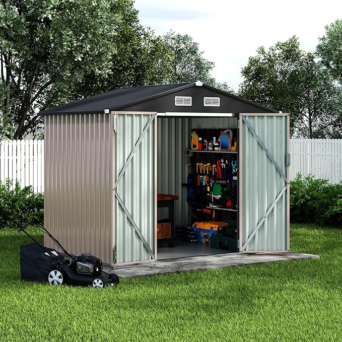 6x8x6.4 FT Outdoor Storage Sheds by GarveeLife