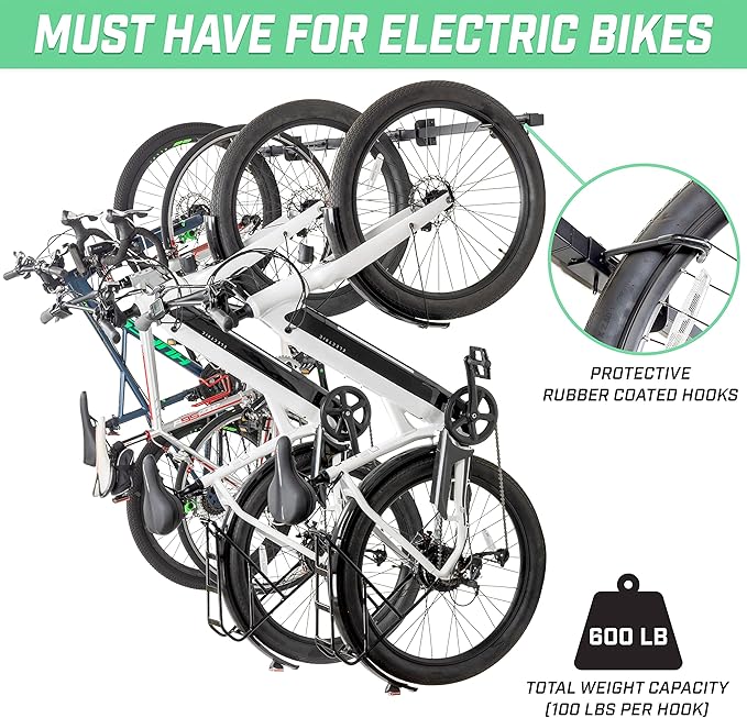 GoSports 6 ft Wall Mounted Bike Rack - Image 2