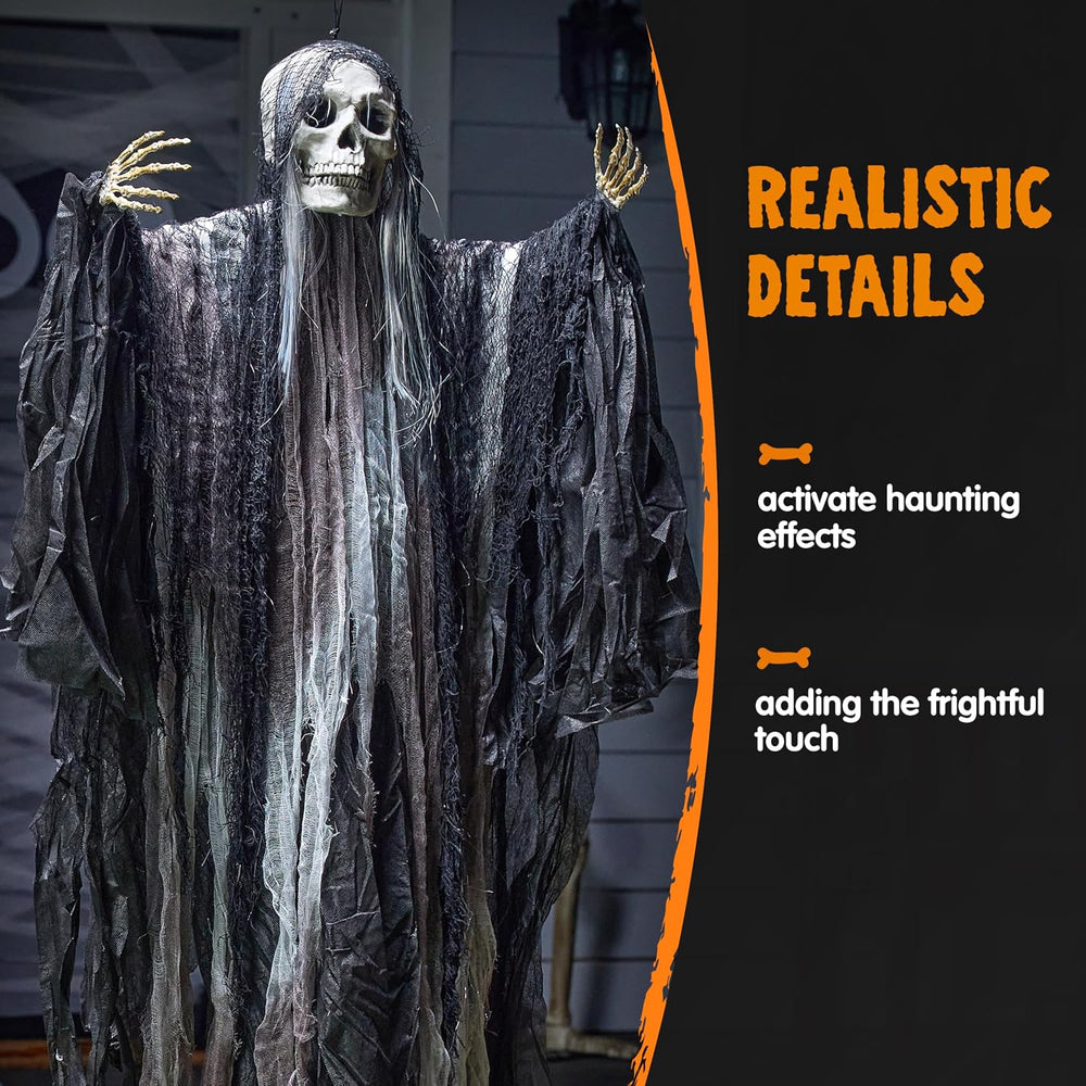 JOYIN 2 Pcs Halloween Hanging Grim Reaper Decorations Outdoor, Halloween Hang...