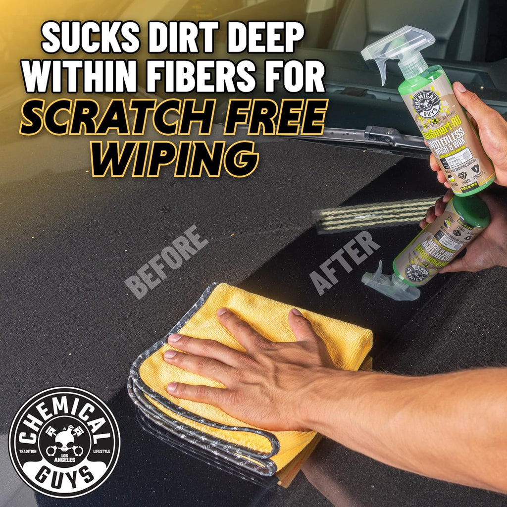 Chemical Guys Professional Grade Premium Microfiber Towels for Cars, Gold, 16" x 16", Ultra-Soft and Scratch-Free Car Detailing Cloths for Trucks, Motorcycles, and More - 24 Pack