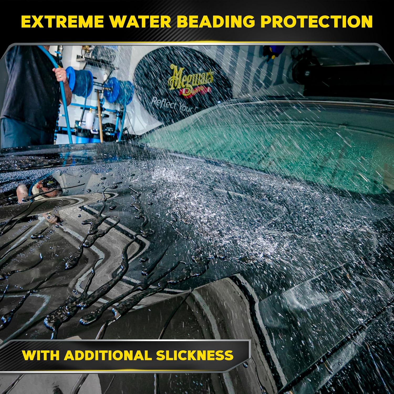 Meguiar's Hybrid Ceramic Liquid Wax, Shield Your Paint with a Residue-Free Liquid Car Wax with Advanced SiO2 Hybrid Technology and Long-Lasting Water-Beading Protection, 16 Oz Bottle