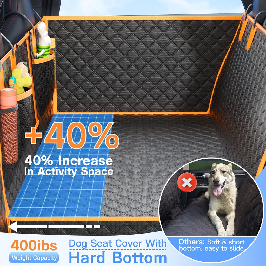 twesync dog seat cover for back seat, hard, close-up detail
