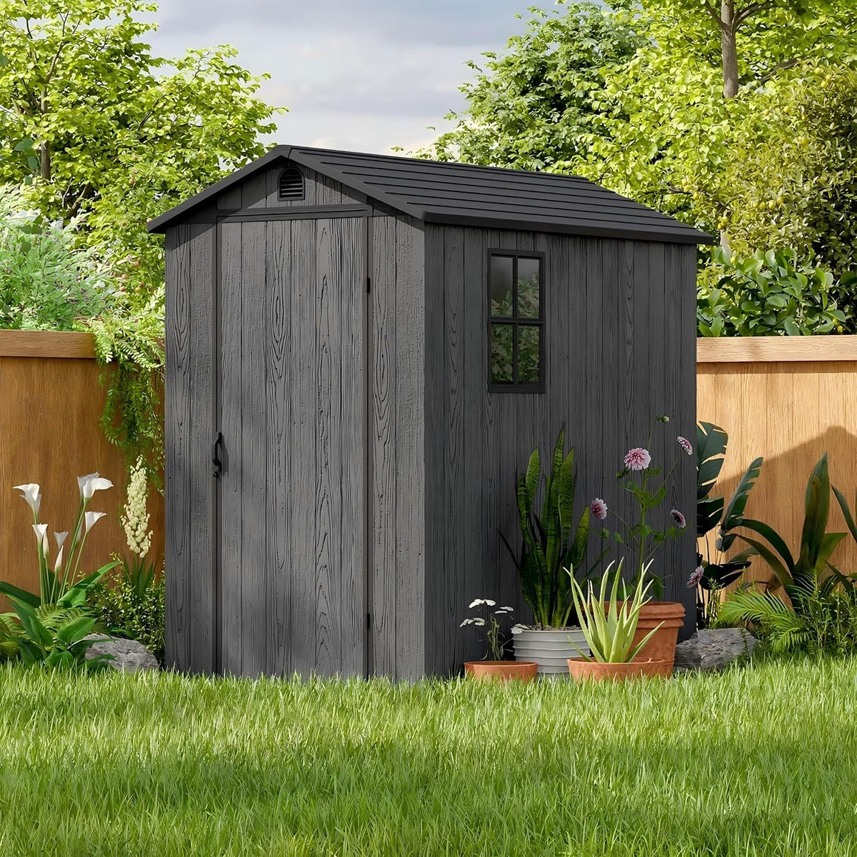 patiowell 4x6 ft resin storage shed with floor, main product view