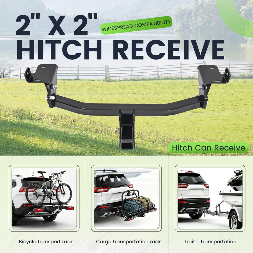 HECASA Class 3 Trailer Hitch Compatible with 2014-2018 Jeep Cherokee Trailer Tow Hitch 2 Inch Receiver Powder Coated Black