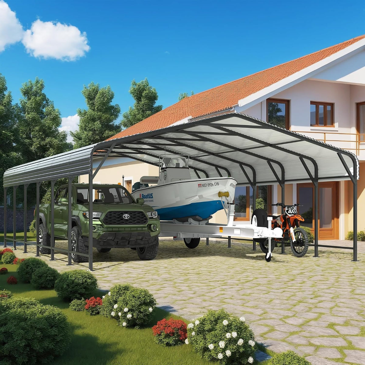 airwire 20x30 ft metal carport canopy with reinforced, main product view