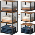 stackable closet organizers and storage basket, closet shelves, main product view