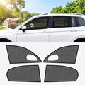 4 PCS Car Side Window Shades, Mesh Breathable Foreign Object Protection Privacy Shield for Baby, Adjustable Elastic Fabric Sun Shades, Block Sun Glare for Breastfeeding Napping Camping (Black)