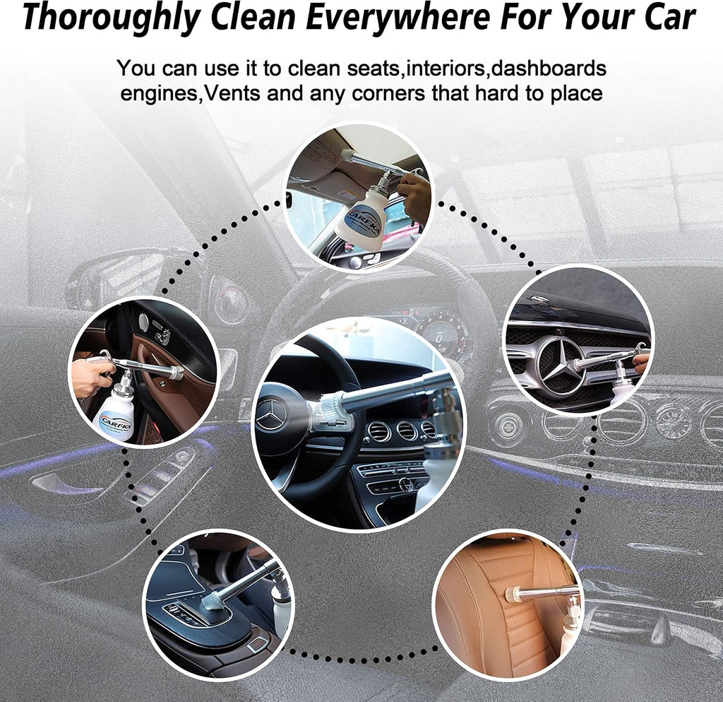 Car Cleaning Gun, CARFKA High Pressure Car Detailing Wash Gun 1L Foam Bottle Wash Spray Bottle Nozzle with Metal Spinner