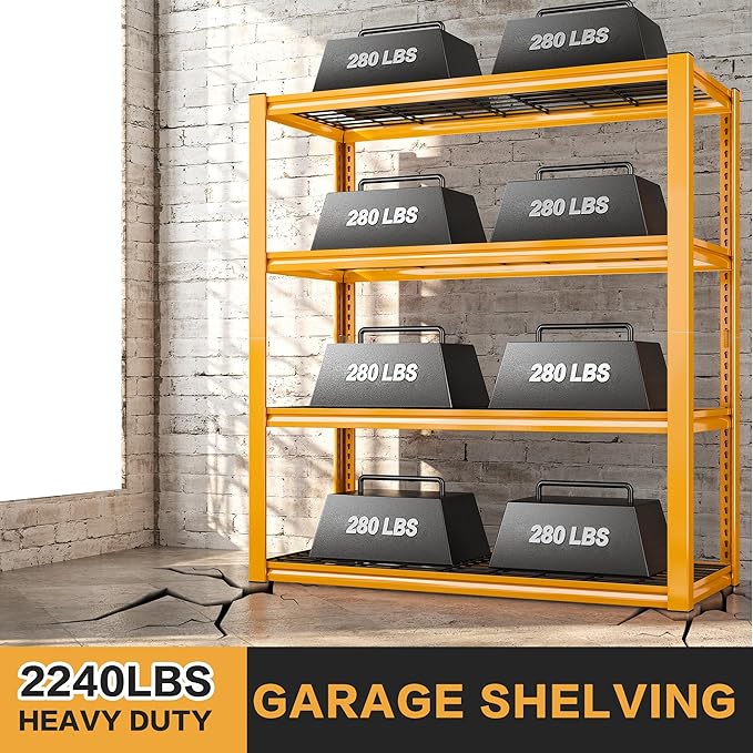 REIBII 40" W Garage Shelving 2240 LBS Storage Shelves Adjustable Heavy Duty - Image 4