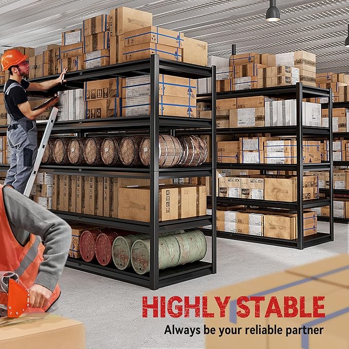 REIBII 78" H Garage Shelving, Storage Shelves Heavy Duty Load 3000LBS,