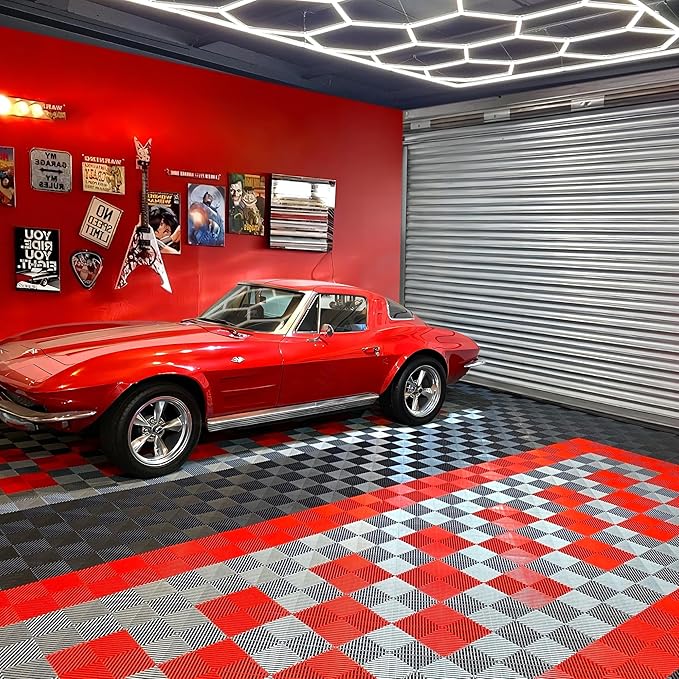 50PCS|15.7"x15.7" Garage Flooring Tiles, Non-Slip Interlocking Plastic Garage - Image 7