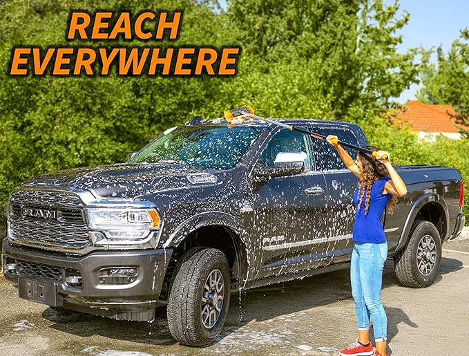 Car & RV Wash Brush Kit 48-144״ Long Extendable Handle Car, Truck Washing Kit - Image 3