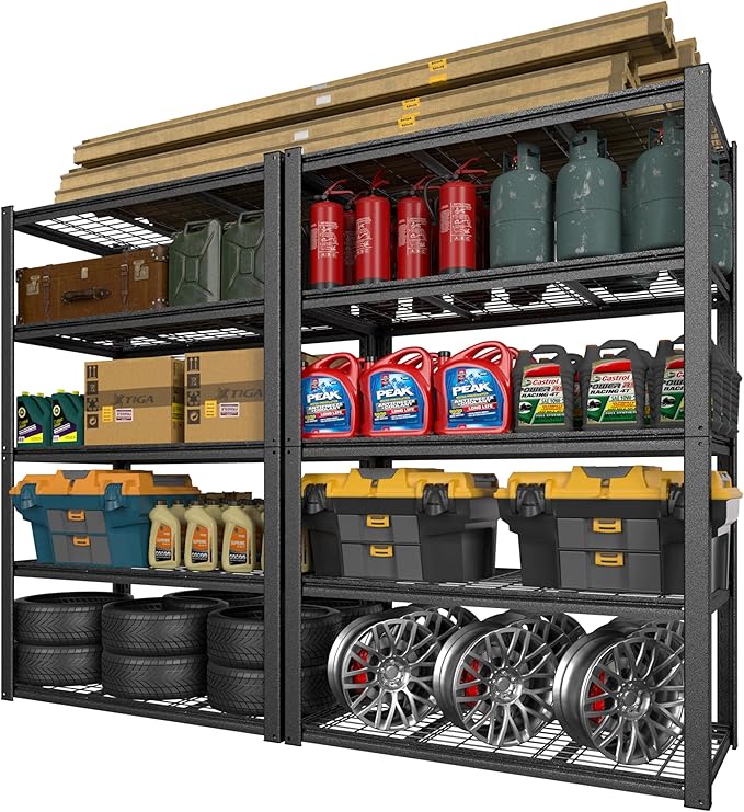 MUPATER 48.43" W x 23.98" D x 72.05" H Metal Storage Shelves, 5 Tier Shelves - Image 9