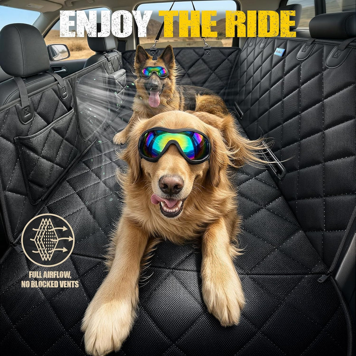 rorhxia xl dog truck seat cover for back, front angle view