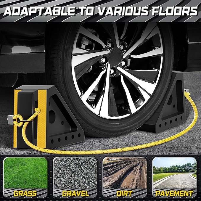 4 Pack Heavy Duty Wheel Chocks - Image 5