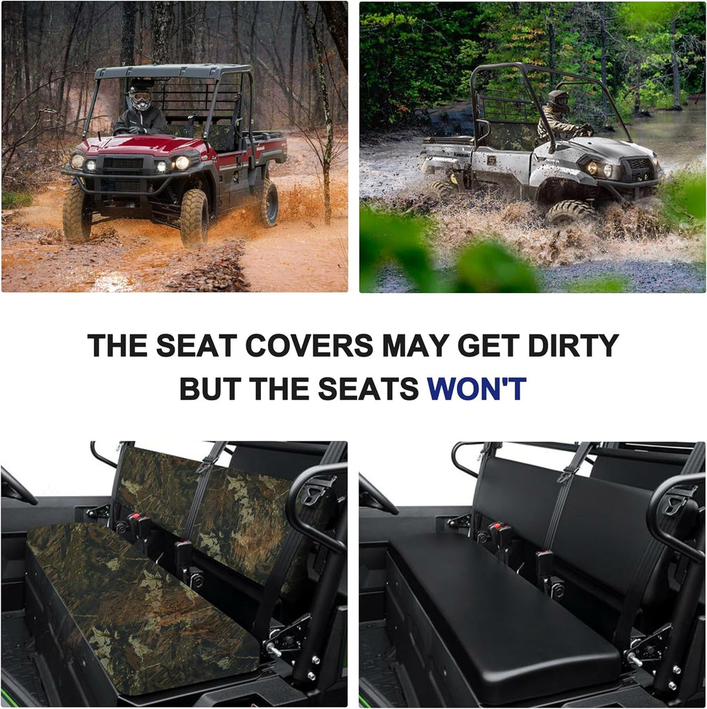 ZIDIYORUO Mule PRO Seat Covers Compatible with Kawasaki Mule PRO-FXT DXT FX DX 2015-2023 |Waterproof Coating UTV Bench Seat Covers | Sold in One Set, OEM Fit (KAF080-039) (Camo)