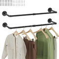 wall mounted clothes rack 2 pack, industrial pipe, main product view