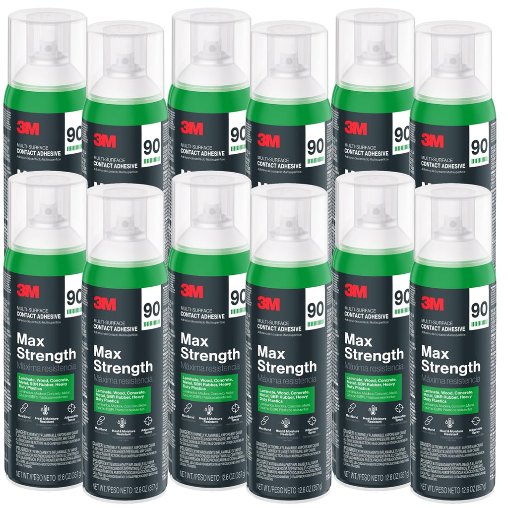 3m max strength 90 contact adhesive spray, 12.6 shown in use