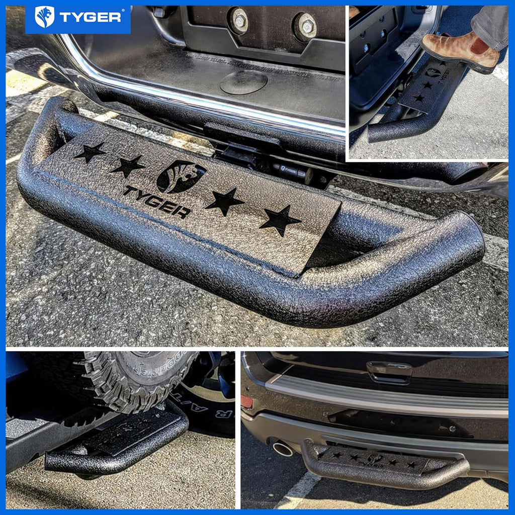 Tyger Auto TG-HS8U81238 Hitch Armor Compatible with Vehicles with 2" Hitch Receiver | Textured Black | Hitch Step | Rear Bumper Guard Protector | with Pin Lock and Stabilizer