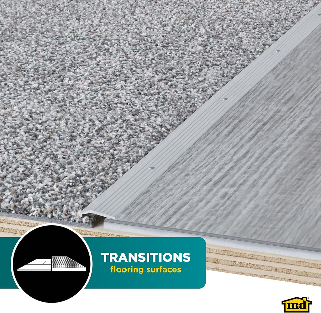 M-D Building Products 78006 7/8 in. X 36 in. Silver Aluminum Carpet Trim w/Screw Nails