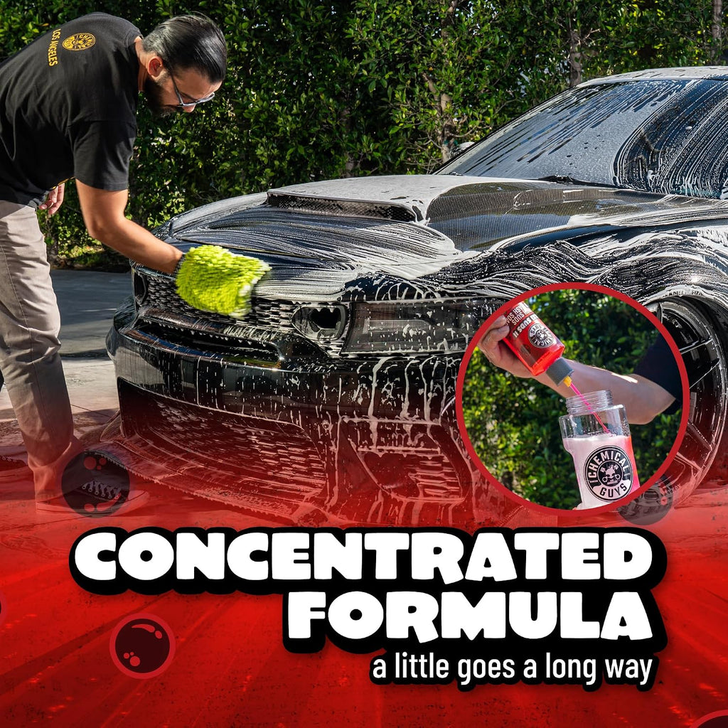 Chemical Guys CWS_101 Maxi-Suds II Foaming Car Wash Soap (Works with Foam Cannons/Guns or Bucket Washes) Safe for Cars, Trucks, Motorcycles, RVs & More, 128 fl oz (1 Gallon), Cherry Scent