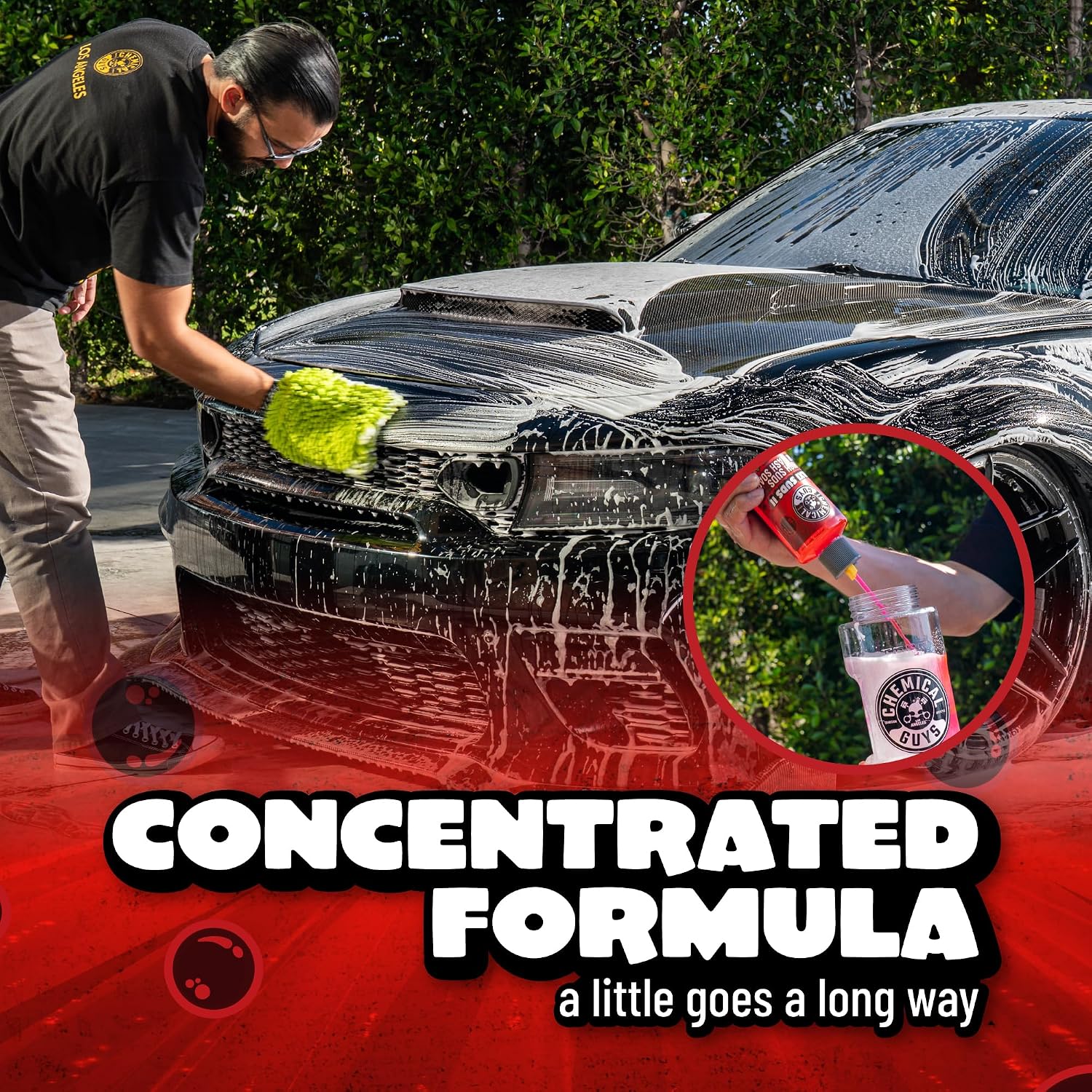 Chemical Guys CWS_101 Maxi-Suds II Foaming Car Wash Soap (Works with Foam Cannons/Guns or Bucket Washes) Safe for Cars, Trucks, Motorcycles, RVs & More, 128 fl oz (1 Gallon), Cherry Scent