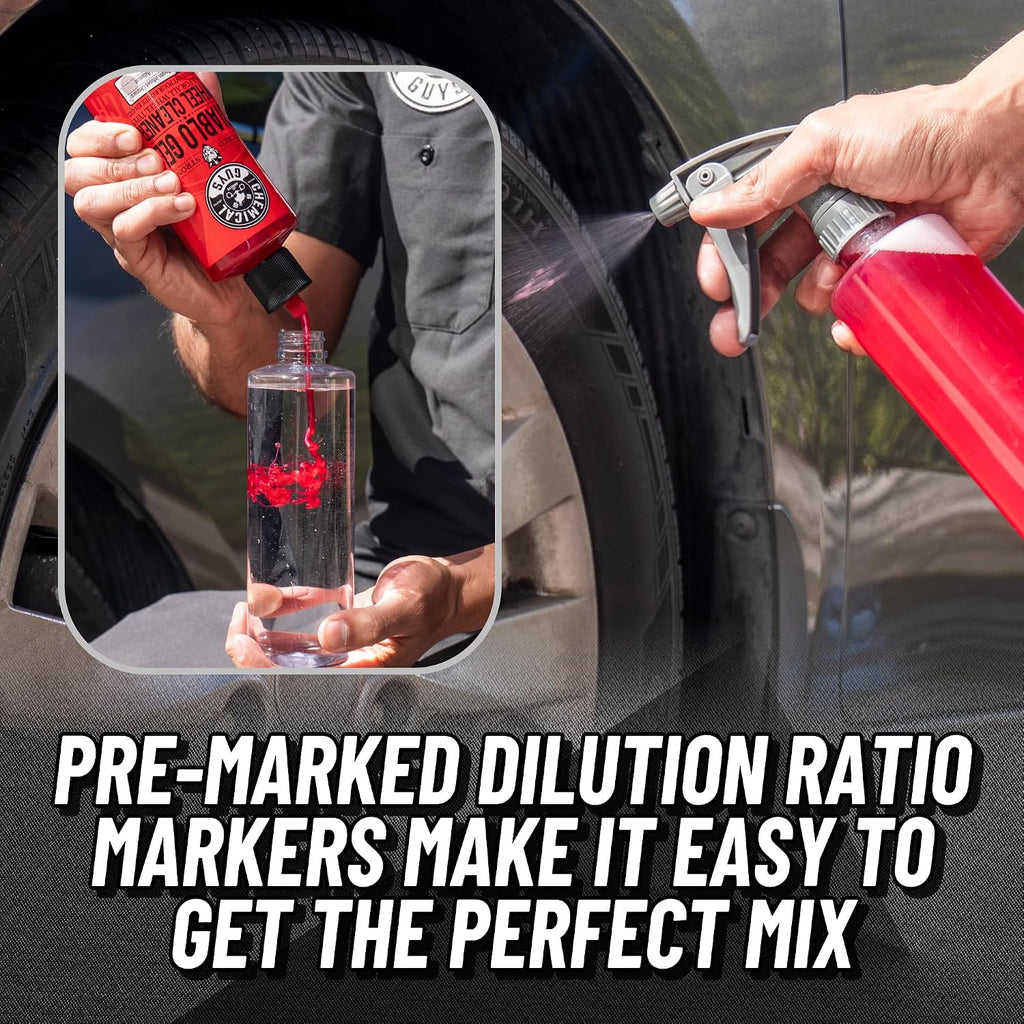 Chemical Guys Heavy Duty Bottle and Trigger Sprayer, Chemical-Resistant Viton Seal, Adjustable Mist to Stream Nozzle, High Output, Car Detailing Cleaners and Degreasers - 16 Oz, 3 Pack