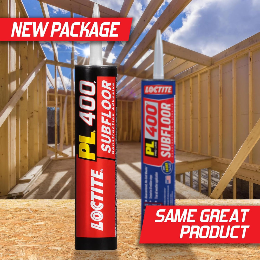 Loctite PL 400 Subfloor Heavy Duty Adhesive, 10 fl oz, 12, Cartridge
