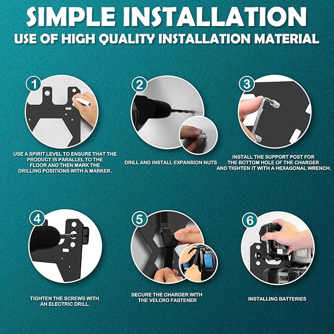 Charger Mount for Makita DC18RC, DC18RD Charger, Wall Mount for Makita 4X - Image 4
