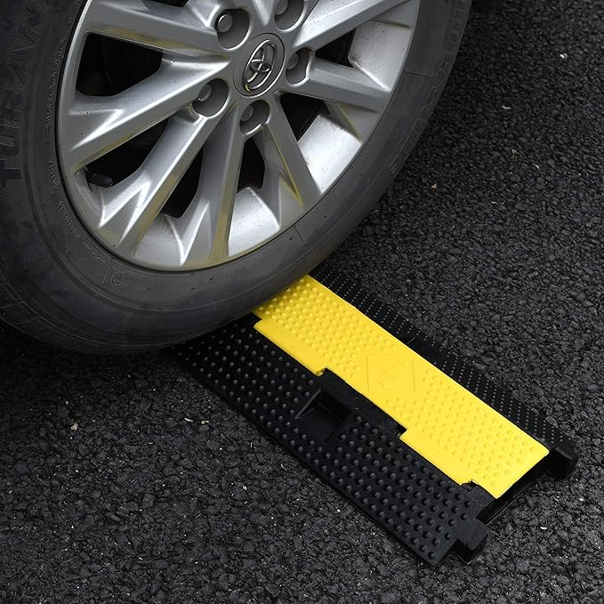 2 Pack Rubber Cable Ramp Hose Cable Protector Ramp 2 Channel 22000Lbs Load - Image 7