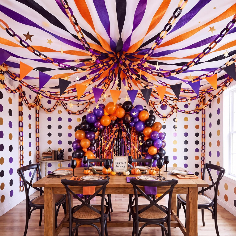 Yoonotee Halloween Party Decoration 574 ft Crepe Streamers for Party Decor
