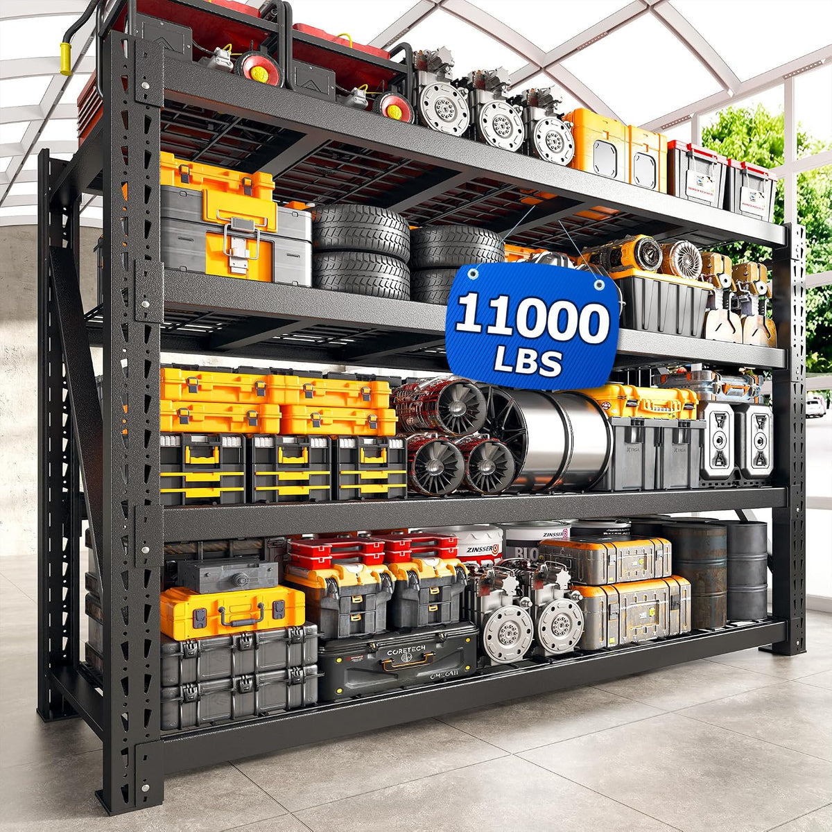 Bepatio 11000LBS Garage Shelving Heavy Duty, Industrial Shelving