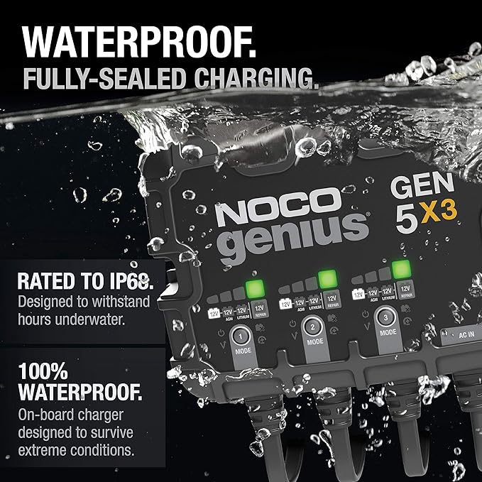 NOCO Genius GEN5X3: 3-Bank, 15A Onboard Battery Charger - Image 3