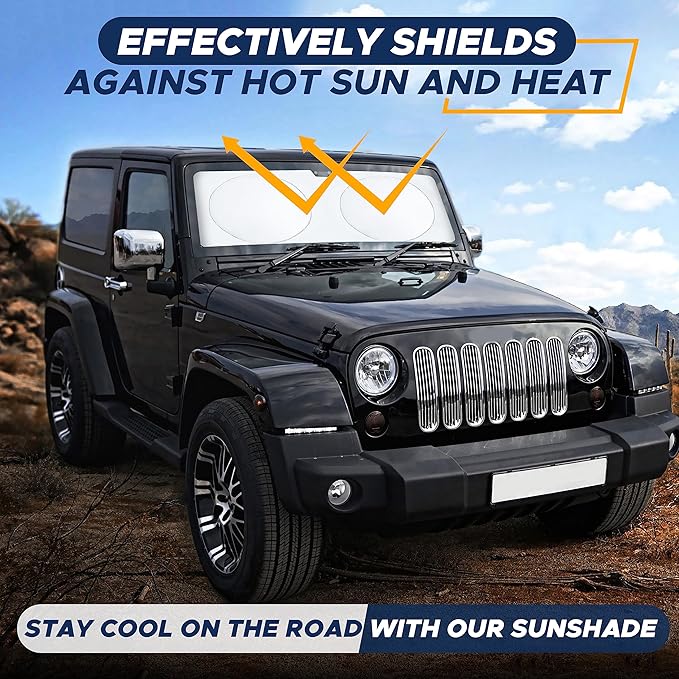 EcoNour Jeep Windshield Sunshade | Sun Visor - Image 9