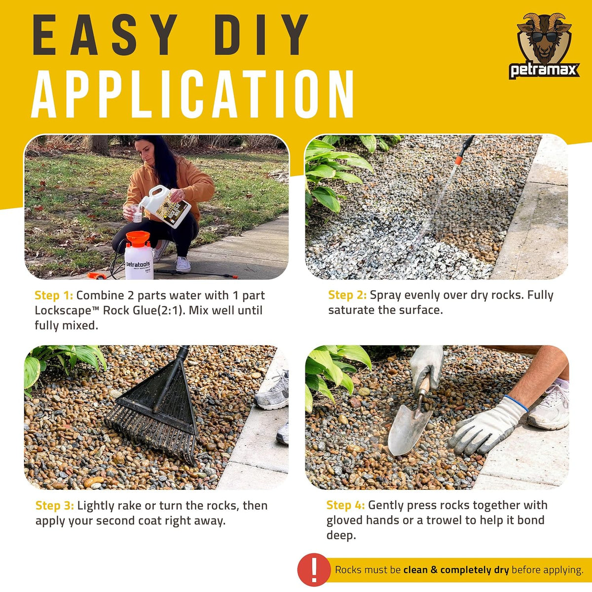petra max rock glue for landscaping, pet-safe &, package contents