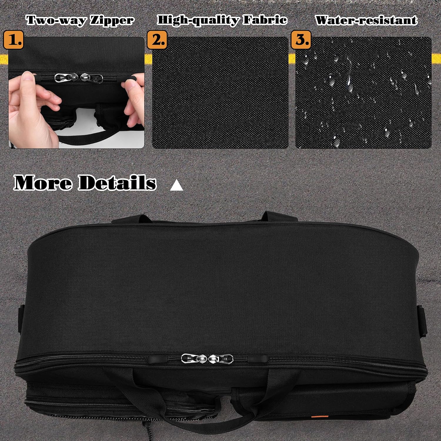 HODRANT Motorcycle Tour Pack Organizer, Tour Pack Liner Bag Compatible with Harley Davidson Street Glide Electra Glide Road King Road Glide, Travel Luggage Liner Bag for Motorcycle Trunk, Bag Only