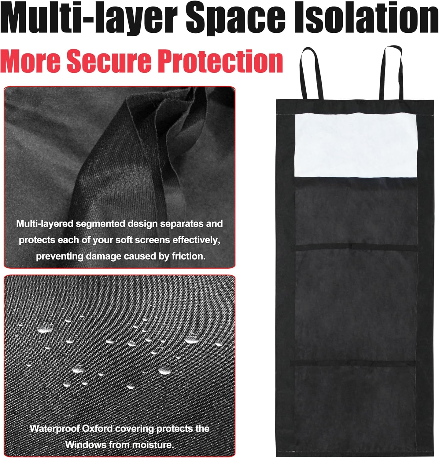 Soft Top Window Storage Bag Compatible with Jeep Wrangler 1976-2018 CJ, YJ, TJ and JK - 2-Door & 4-Door. Roll-up for compact storage,multiple layers of lining to protect soft-top windows.