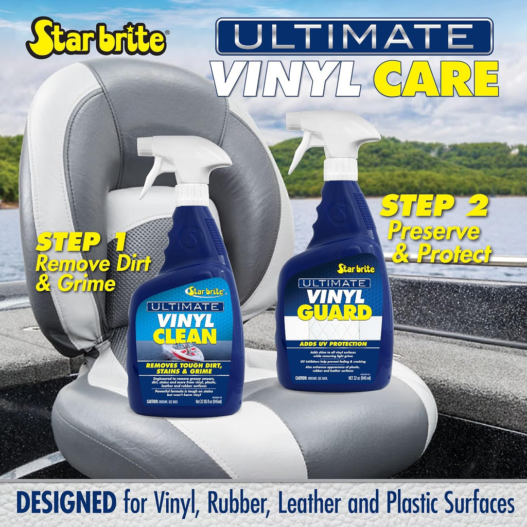 STAR BRITE Ultimate Vinyl Guard - Spray on Protection & Shine - Prevent Fading & Cracking - for Vinyl, Leather, Plastic & Rubber - 32 OZ (095932)